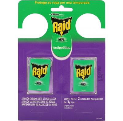 Percha Antipolillas Raid x 2 